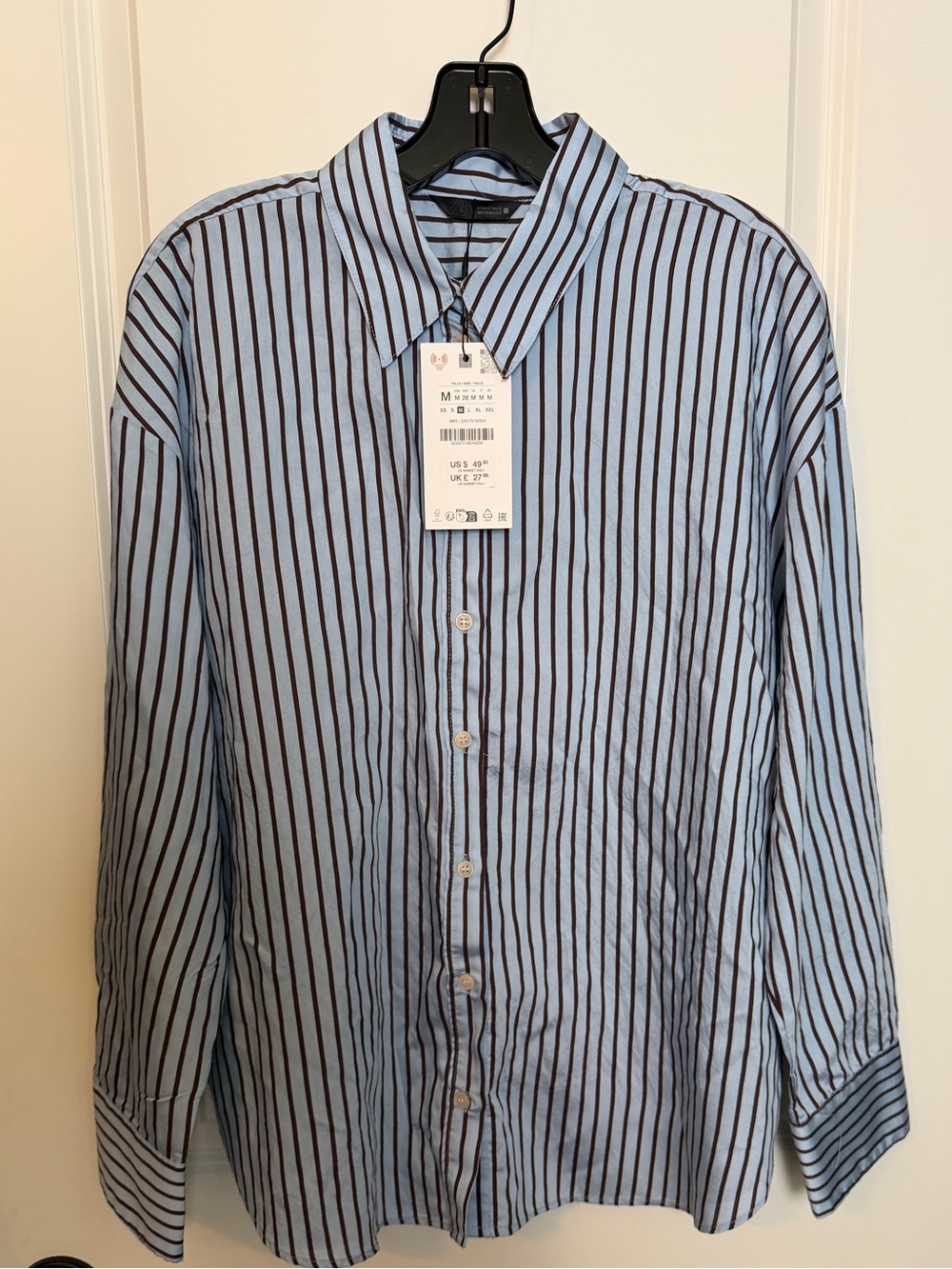NWT Zara Striped Oversized Blouse